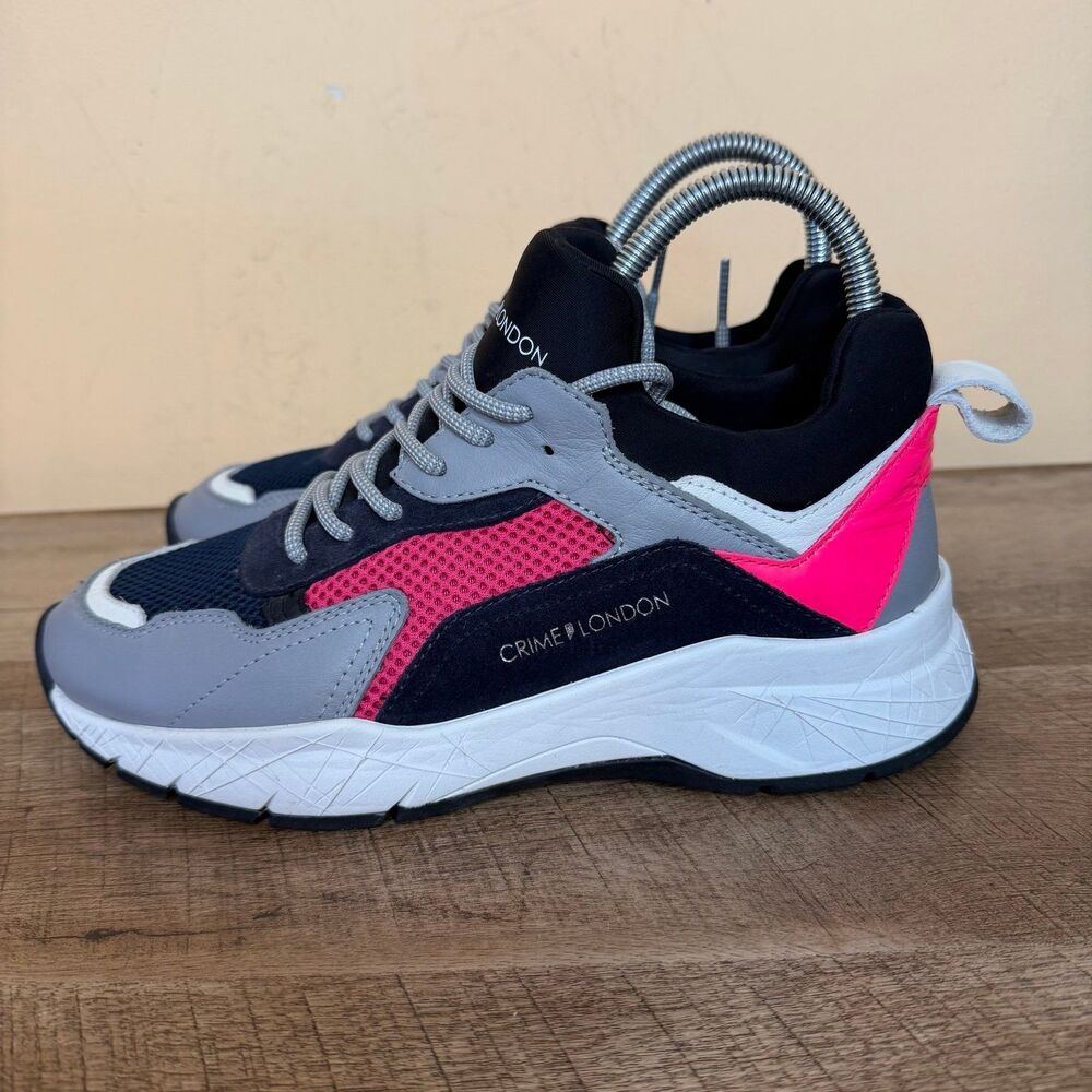 Crime London sneakers women’s designer shoes size 38 pink grey black